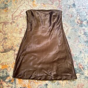 NEW Brown Missguided satin mini dress